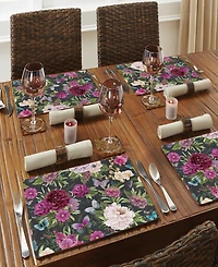 CounterArt Midnight Garden Hardboard Cork Placemats, Set of 4