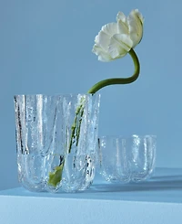 Kosta Boda 4.8" Crackle Crystal Glass Vase