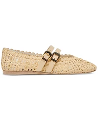 Dolce Vita Women's Baylee Sunflower Woven Double Buckle Mary Jane Flats