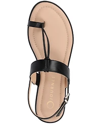 Journee Collection Women's Gerra T Strap Toe Ring Flat Sandals