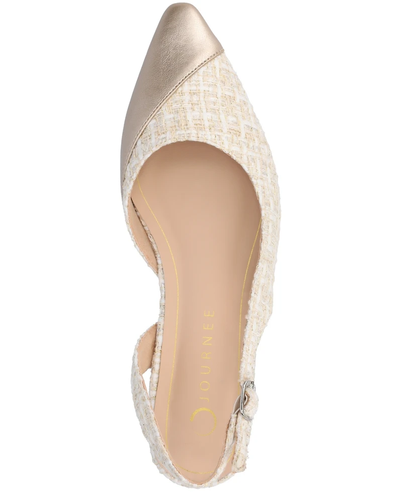 Journee Collection Women's Daphnne Slingback Pointed Cap Toe Flats