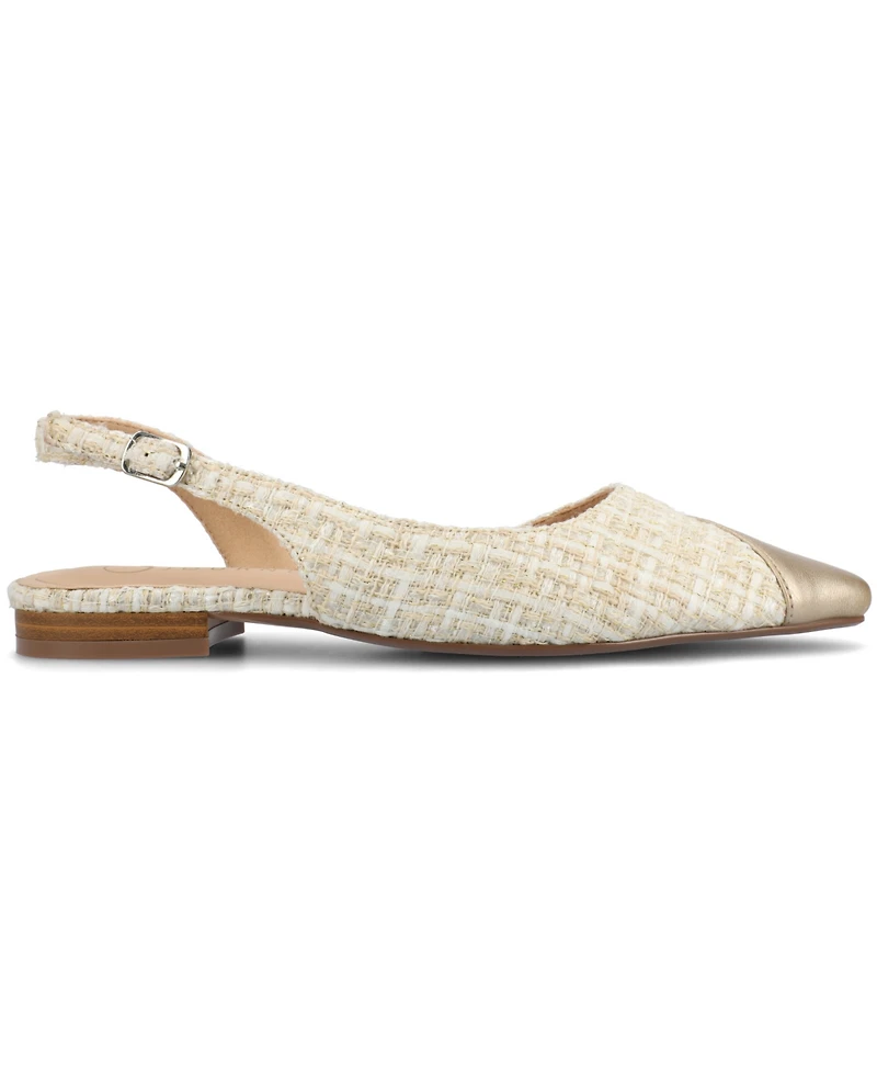 Journee Collection Women's Daphnne Slingback Pointed Cap Toe Flats