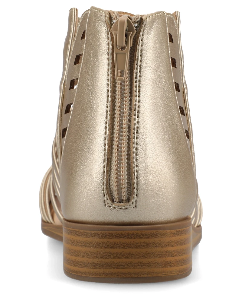 Journee Collection Women's Delilah Gladiator Sliver Wedge Sandals