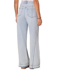 Democracy Women's Frayed Diagonal Wide-Leg Jeans