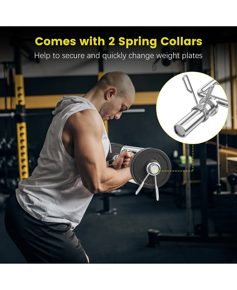 700 Lbs Olympic Triceps Bar with Knurled Handles for Squats, Deadlifts, Shrugs