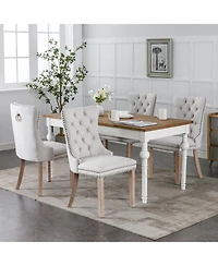 Modern High-End Tufted Contemporary Flax Upholstered Dining Chair for Elegant Rooms