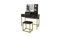Vanity Set with Mirror and Storage – Elegant Dressing Table for Bedroom or Makeup Area