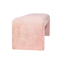 Jofran Sophia Modern Luxury Curved Upholstered Waterfall Jacquard Bench - Small