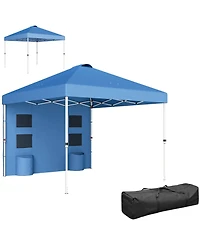 Outsunny 10' x Pop Up Canopy Tent with Sidewall, UPF50+,