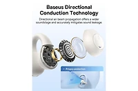 Baseus True Wireless Earbuds Bluetooth 5.3 Open Ear Headphones Sport Earphones,AirGo White