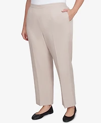Alfred Dunner Plus Kensington Gardens Relaxed Linen Short Length Pants