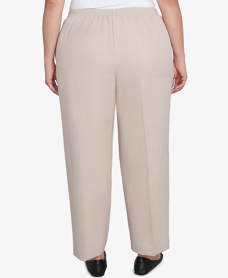 Alfred Dunner Plus Kensington Gardens Relaxed Linen Average Length Pants
