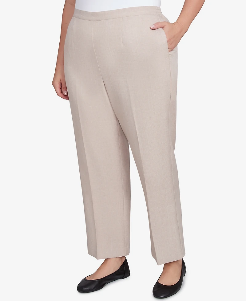 Alfred Dunner Plus Kensington Gardens Relaxed Linen Average Length Pants