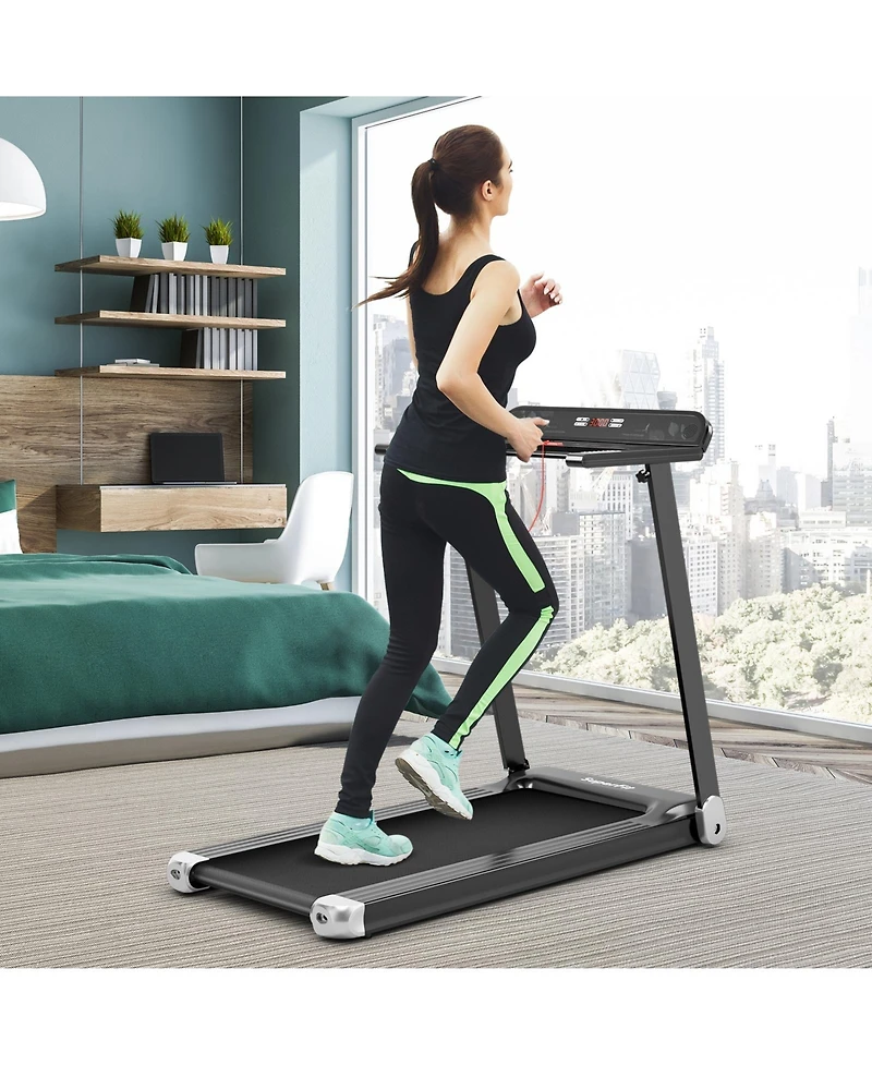 Folding Compact Treadmill with App Control Speaker and 12 Preset Programs