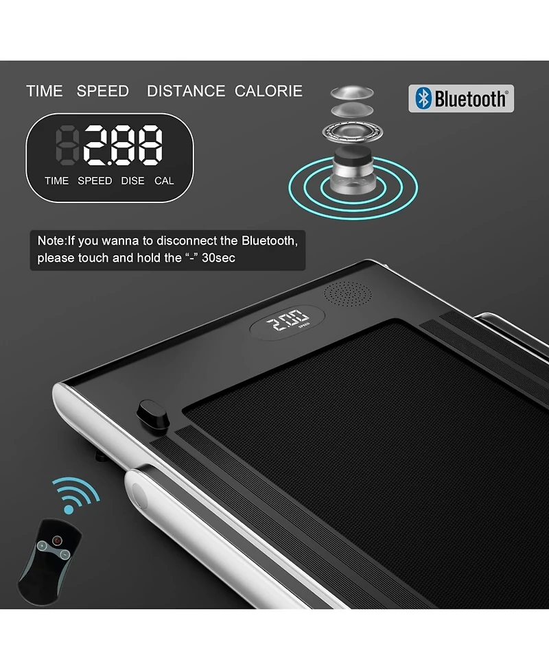 2.25HP 2 in 1 Folding Treadmill with App Speaker Remote Control