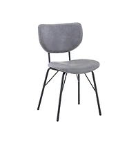 Modern Faux Leather Split-Back Upholstered Dining Chair (Set of 2)