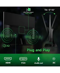 memzuoix Led Rechargeable Wireless Mouse and 24 Inch Computer Monitor 100hz 1920 x 1080p with Hdmi