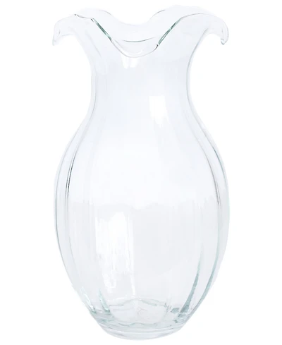 Vietri Hibiscus Glass Vertical Fluted Vase