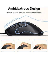 memzuoix Wired Mouse, Usb Computer Mouse 1200 Dpi Mobile Optical Ergonomic Design Mice with 5FT Cord for Laptop, Pc, Desktop, MacBook,