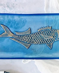 Vietri Isola Glass Small Fish Rectangular Tray