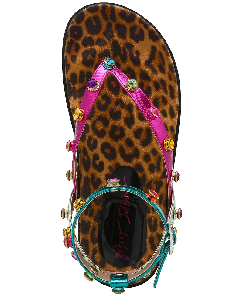Betsey Johnson Women's Conley Gemstone Platform Footbed Sandals