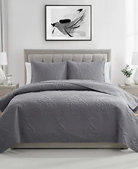 Vcny Home Solomun Pinsonic Damask 3-Pc. Quilt Set