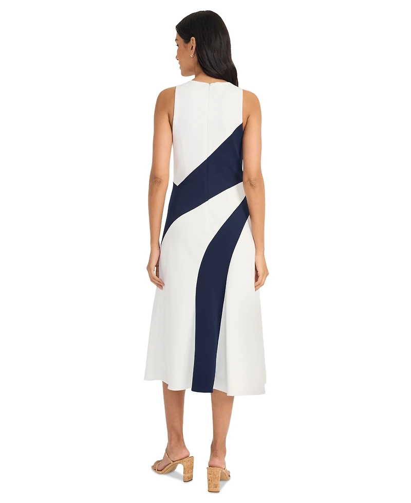 Maggy London Women's Colorblocked Sleeveless Midi Dress