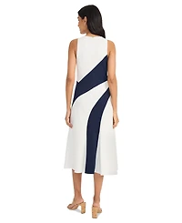 Maggy London Women's Colorblocked Sleeveless Midi Dress