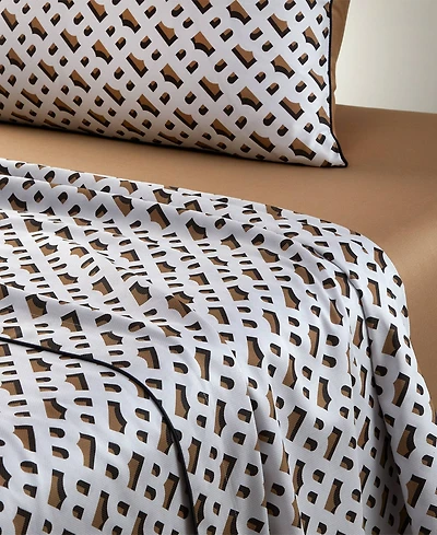Closeout! Boss Home by Hugo Boss B Monogram 300 Thread Count Cotton Flat Sheet, King