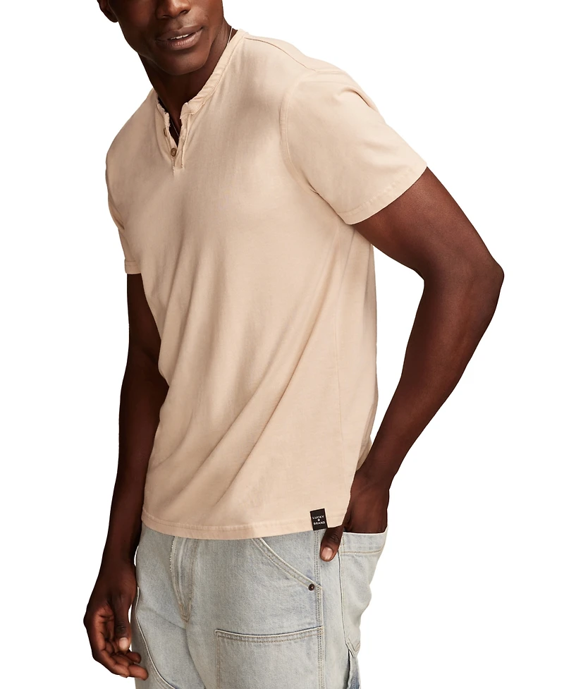 Lucky Brand Men's Venice Burnout Notch Neck T-shirts