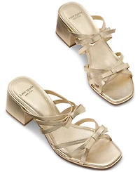 kate spade new york Women's Carolina Bow-Trim Block-Heel Sandals