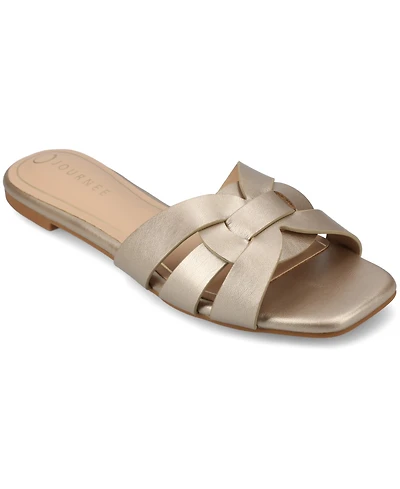 Journee Collection Women's Arrina Slip On Flat Sandals