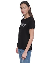 Dkny Jeans Women's Embellished Logo T-Shirt - Bsv