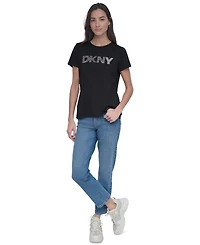Dkny Jeans Women's Embellished Logo T-Shirt - Bsv