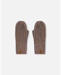 Deux par Boy Knit Mittens Taupe - Toddler|Child