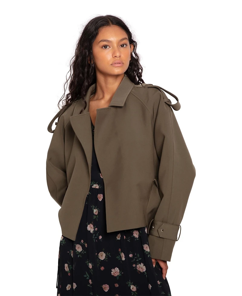 Belle & Bloom Women's Fast Car Cropped Trench