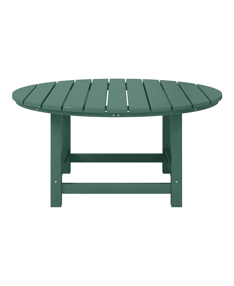 5-Piece Outdoor Patio Hdpe Adirondack Chair With Round Coffee Table Conversation Set