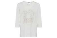 Olsen Women's Embellished Metallic Print T-Shirt