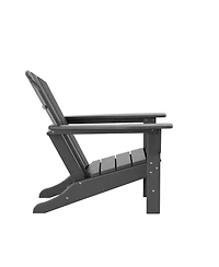 5-Piece Outdoor Patio Hdpe Adirondack Chair With Square Coffee Table Conversation Set