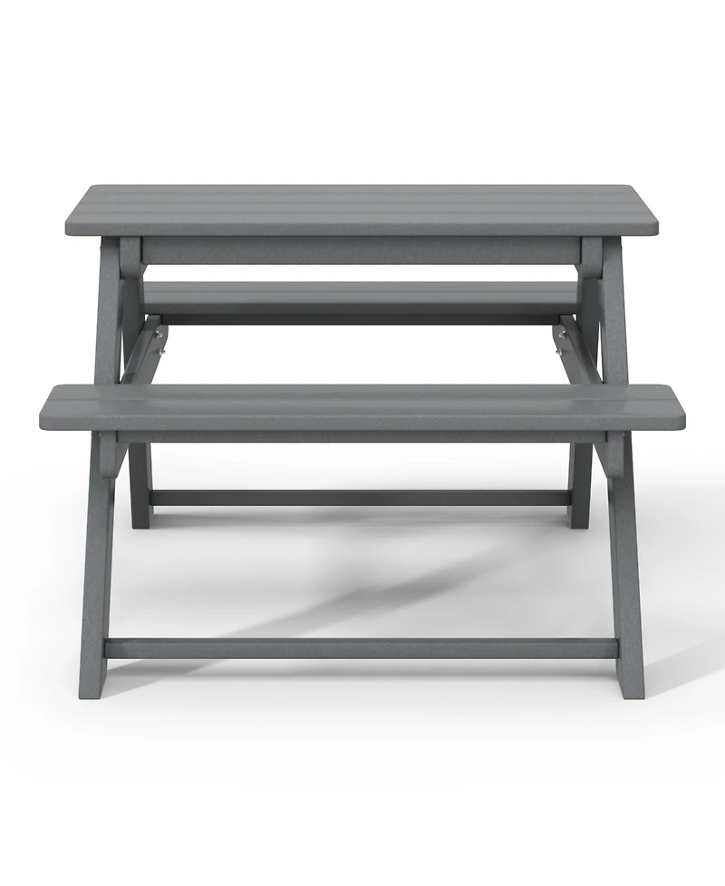 Outdoor Patio Kids Hdpe Plastic Picnic Bench Table