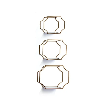 Hudson Mirrored Wall Shelves Set of 3