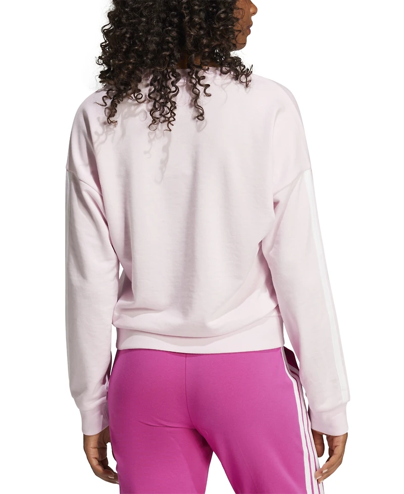 adidas Women's Essentials 3-Stripes French Terry V-Neck Sweatshirt