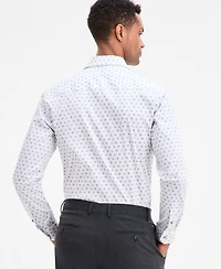 Alfani Men's Slim Fit Long Sleeve Button-Front Geo Print Dress Shirt, Exclusively at Macy's