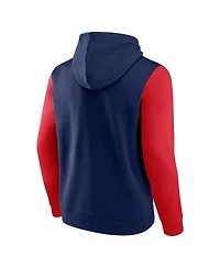 Fanatics Men's Navy/Red New Orleans Pelicans Attack Colorblock Pullover Hoodie