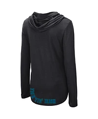 Colosseum Women's Black Notre Dame Fighting Irish My Lover Lightweight Hooded Long Sleeve T-Shirt