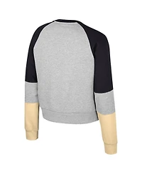 Colosseum Big Girls Heather Gray Purdue Boilermakers Katinka Rhinestone Pullover Sweatshirt