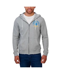 Fanatics Men's Heather Gray Los Angeles Chargers Vintage Stripe Full-Zip Hoodie