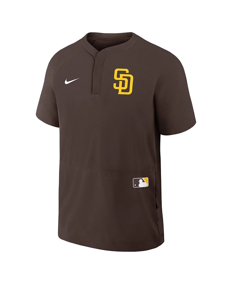 Nike Men's Brown San Diego Padres Authentic Collection Raglan Short Sleeve Windshirt