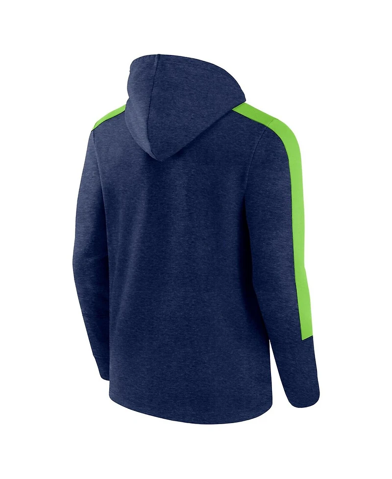 Fanatics Men's Heather College Navy Seattle Seahawks Gains Full-Zip Hoodie