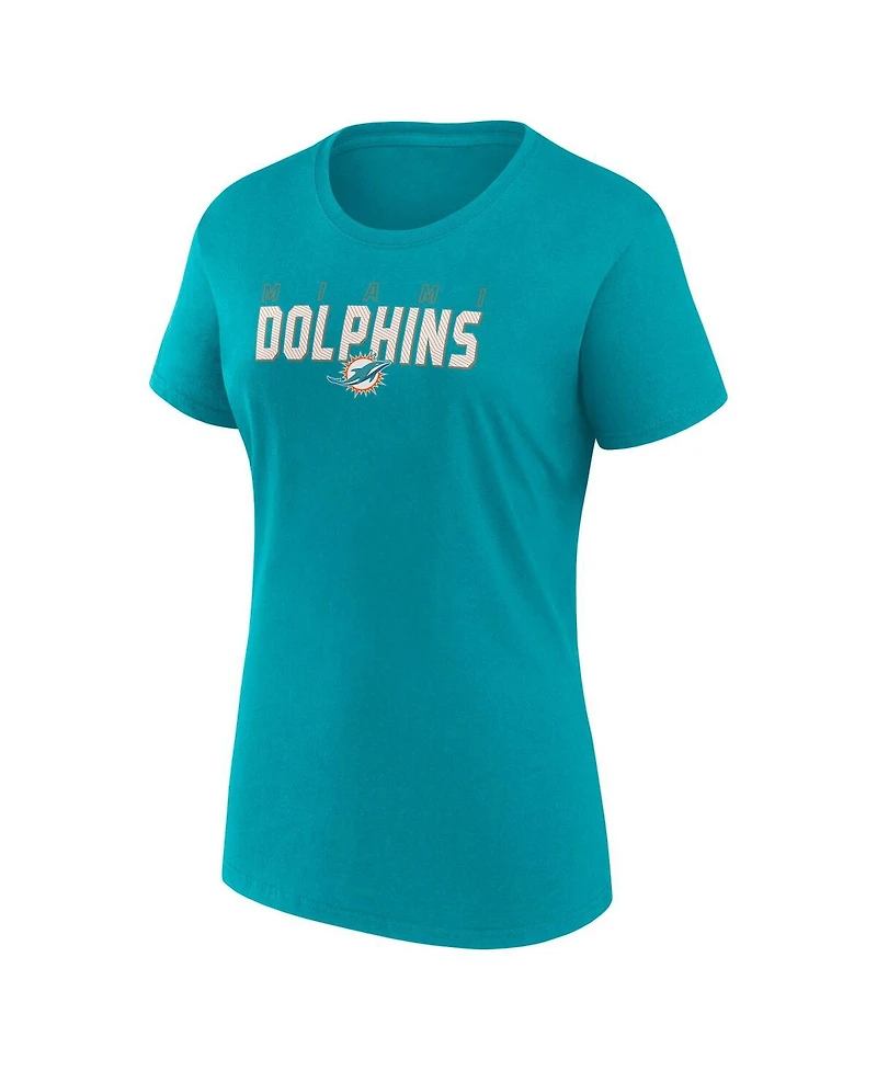 Logo Athletic Women's Aqua Miami Dolphins Lean T-Shirt